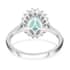 Certified & Appraised RHAPSODY 950 Platinum AAAA Monte Belo Indicolite and E-F VS Diamond Sunburst Ring (Size 7.0) 4.60 Grams 1.55 ctw image number 4