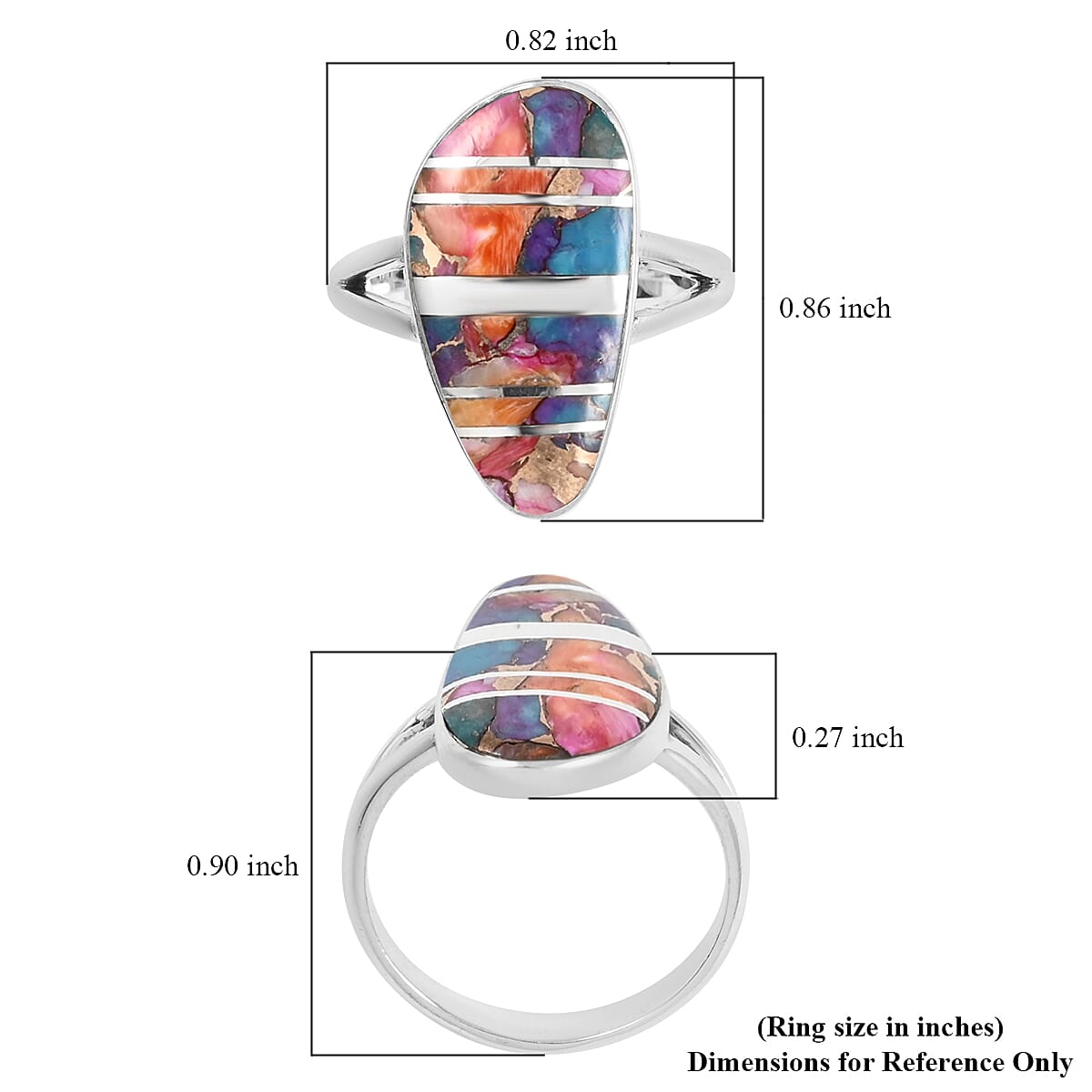 SANTA FE Style Kingman Turquoise Free Shaped Ring in Sterling Silver 3.85 ctw image number 4