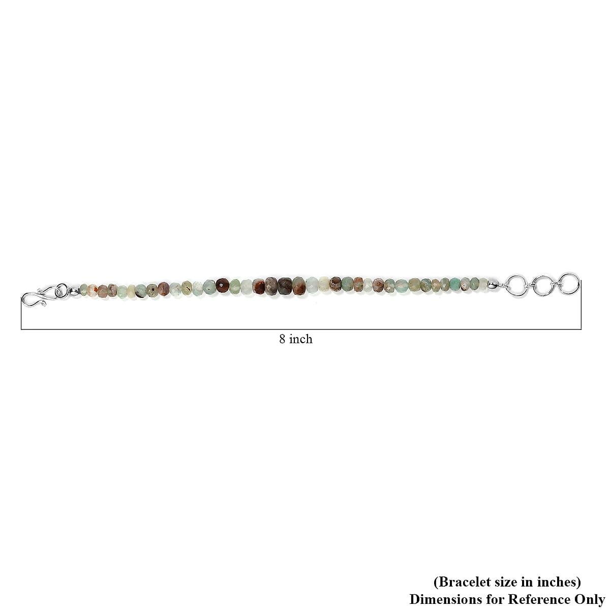 Natural Zimbaprase Beaded Bracelet, Zimbaprase Bracelet, Beads Bracelet, Sterling Silver Bracelet (7.25 In) 33.10 ctw image number 5