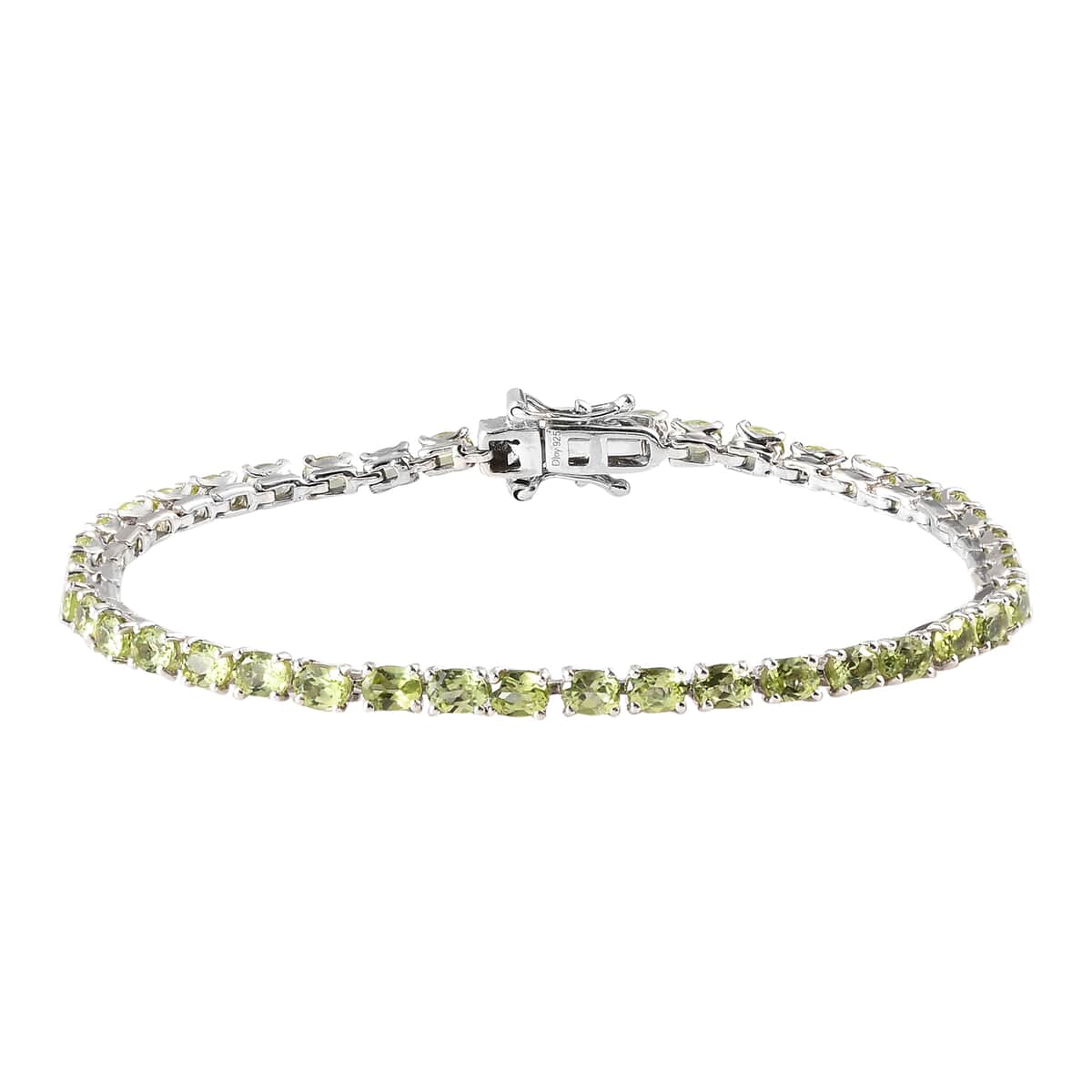 Arizona Peridot Tennis Bracelet in Platinum Over Sterling Silver (7.25 In) 7.50 ctw image number 0