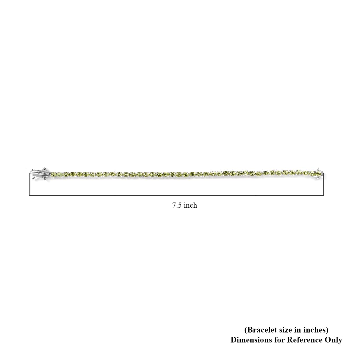 Arizona Peridot Tennis Bracelet in Platinum Over Sterling Silver (7.25 In) 7.50 ctw image number 4