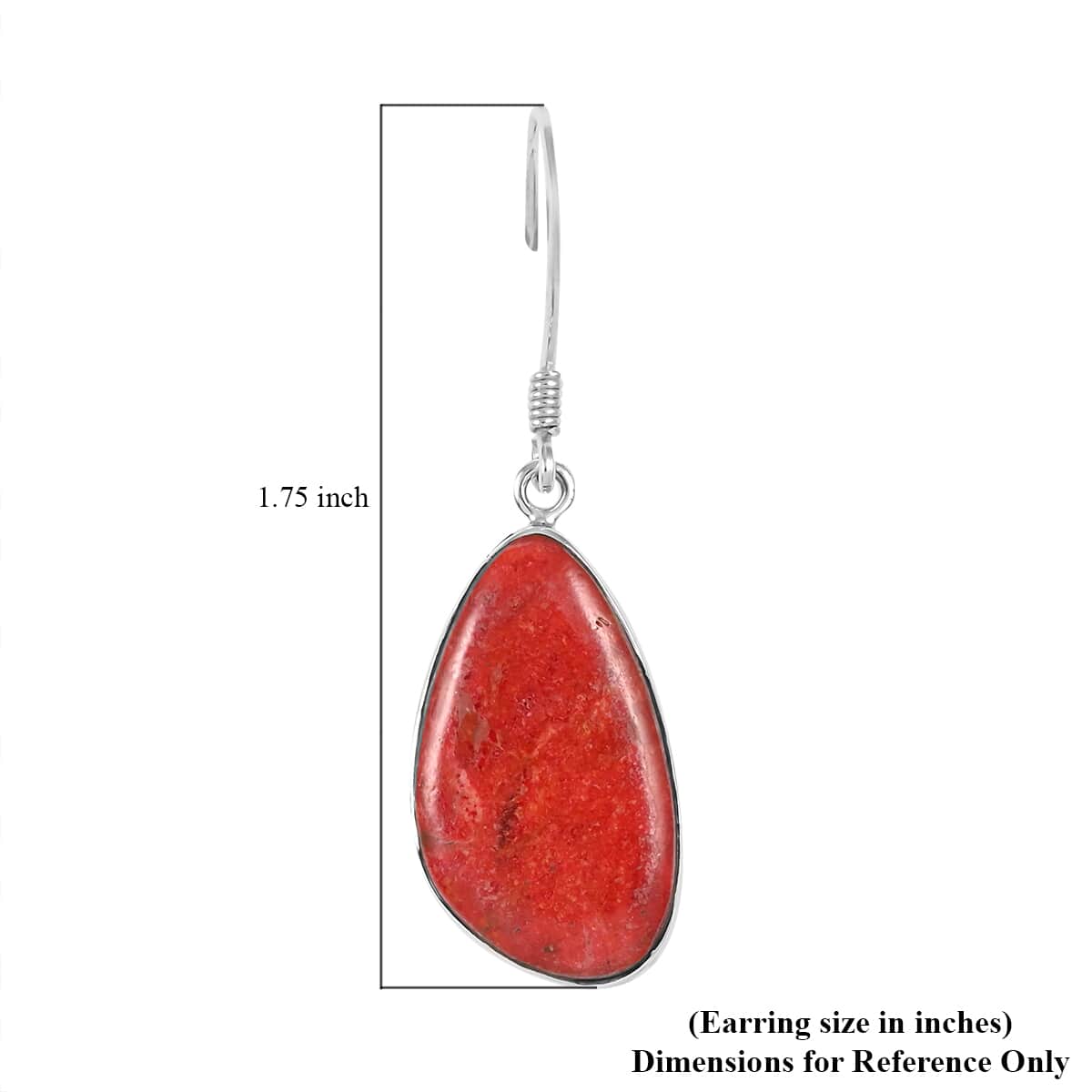 Santa Fe Style Coral Dangle Earrings in Sterling Silver image number 4