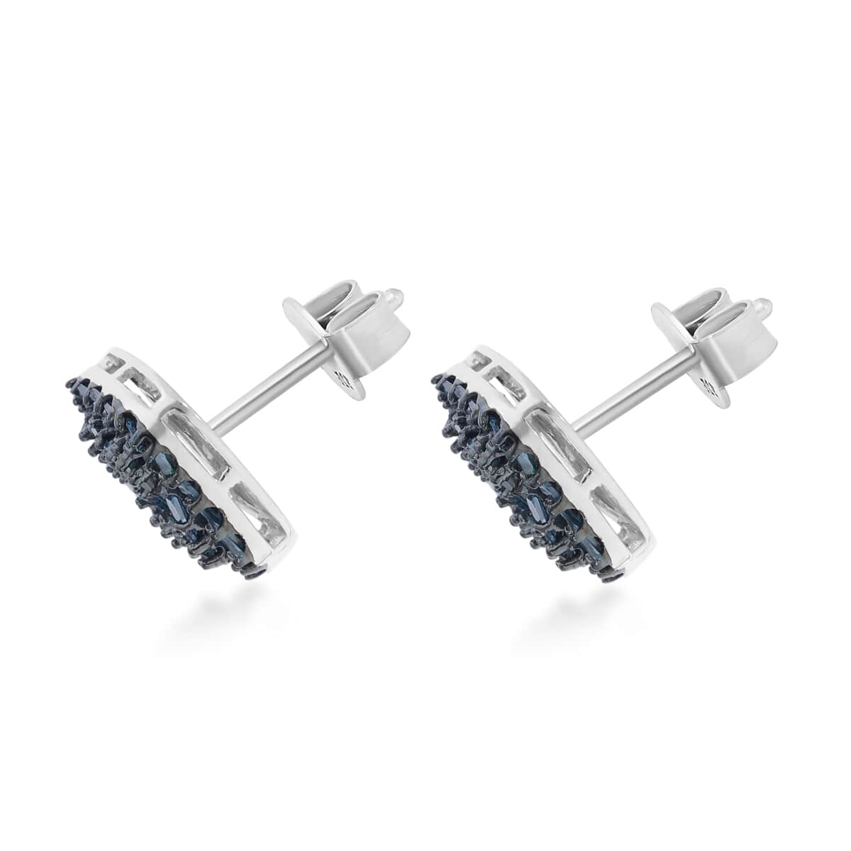 Multi Gemstone Stud Earrings in Rhodium and Platinum Over Sterling Silver 0.50 ctw image number 3