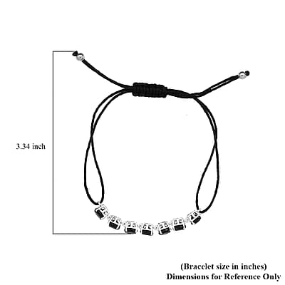 Thai Black Spinel Cord Bracelet in Sterling Silver (Adjustable) 8.10 ctw
