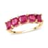 Asscher Cut Niassa Ruby 5 Stone Ring in Vermeil Yellow Gold Over Sterling Silver (Size 10.0) 2.75 ctw image number 0