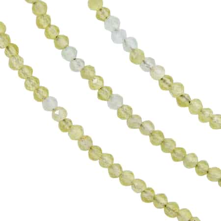 Peridot Bead Necklace, Layered Necklace For Women, Lobster Clasp in Sterling Silver  (18 Inches) 50.00 ctw image number 2