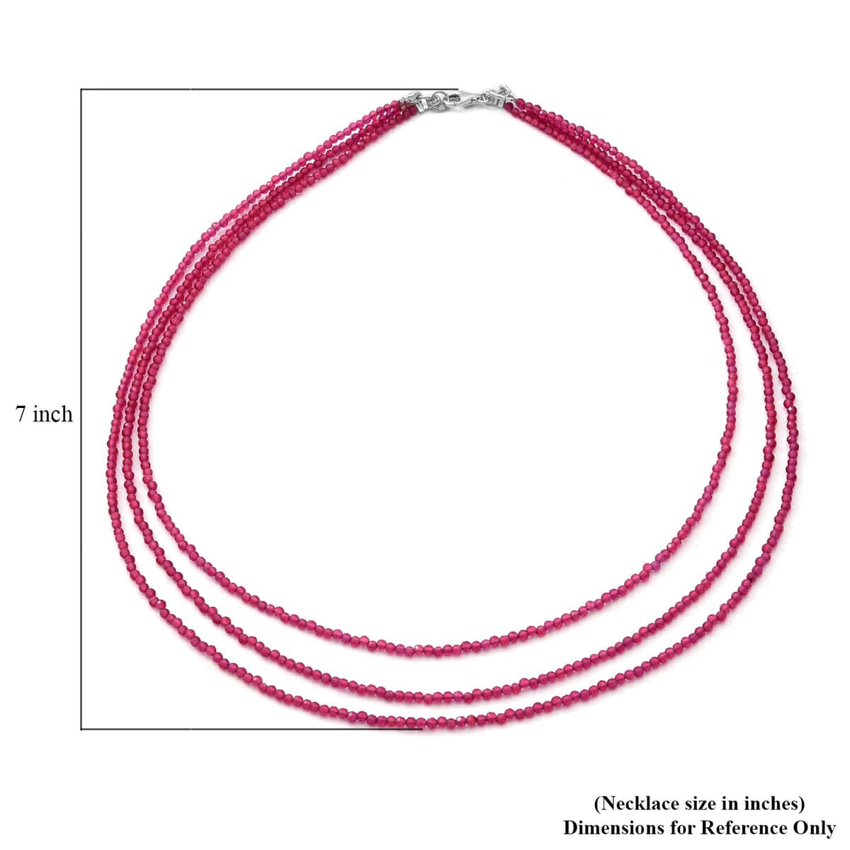 Orissa Rhodolite Garnet Bead Necklace| Layered Necklace For Women| Lobster Clasp in Sterling Silver  (18 Inches) 50.00 ctw image number 4