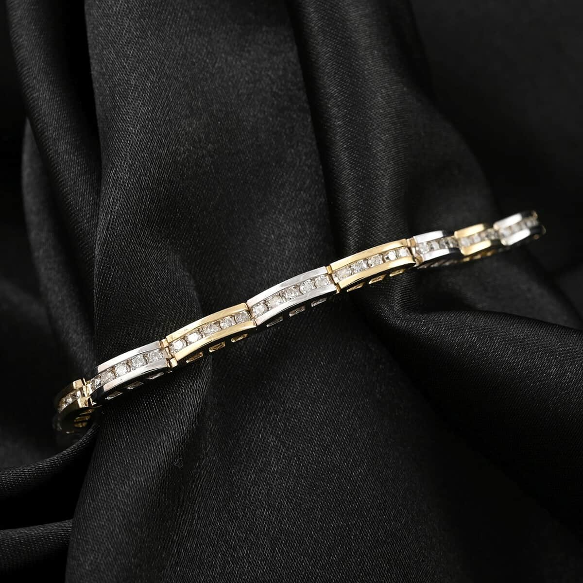 JCK CLOSEOUT 14K Yellow and White Gold G SI Diamond Tennis Bracelet (7.00 In) 13.9 Grams 2.00 ctw image number 1
