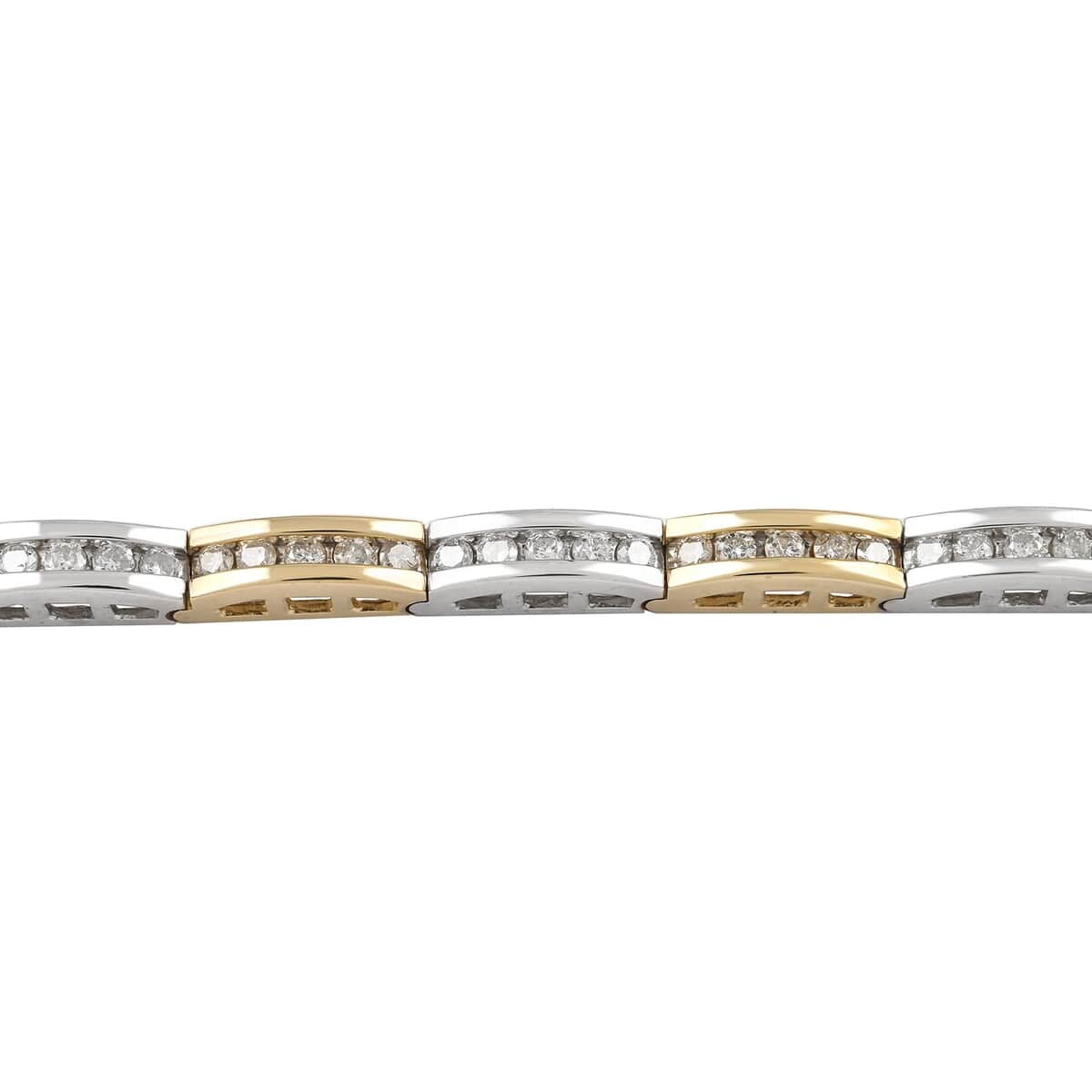 JCK CLOSEOUT 14K Yellow and White Gold G SI Diamond Tennis Bracelet (7.00 In) 13.9 Grams 2.00 ctw image number 2