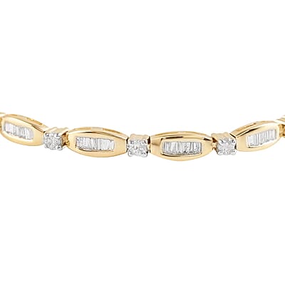 14K Yellow Gold G-H SI-I1 Diamond Tennis Bracelet (7.00 In) 9.25 Grams 2.00 ctw