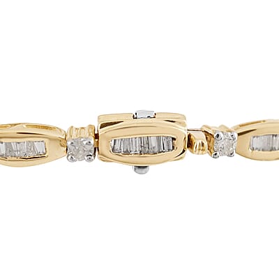 14K Yellow Gold G-H SI-I1 Diamond Tennis Bracelet (7.00 In) 9.25 Grams 2.00 ctw