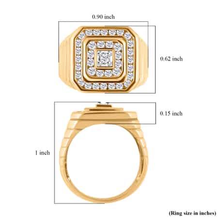 Diamond Men's Ring in 14K YG Over Sterling Silver, Diamond Ring, Engagement Rings For Men (Size 10.0) 1.00 ctw image number 6
