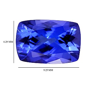 Certified and Appraised AAAA Tanzanite (Cush Free Size) 2.50 ctw
