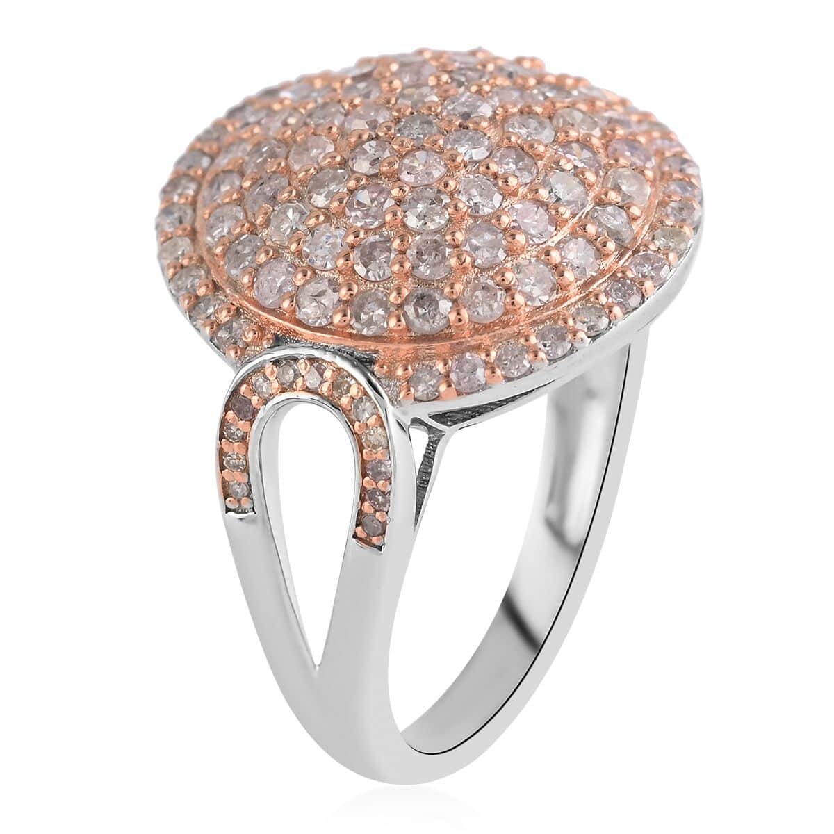 JCK CLOSEOUT Natural Pink Diamond Ring in 14K Rose Gold Over and Sterling Silver 1.25 ctw image number 2