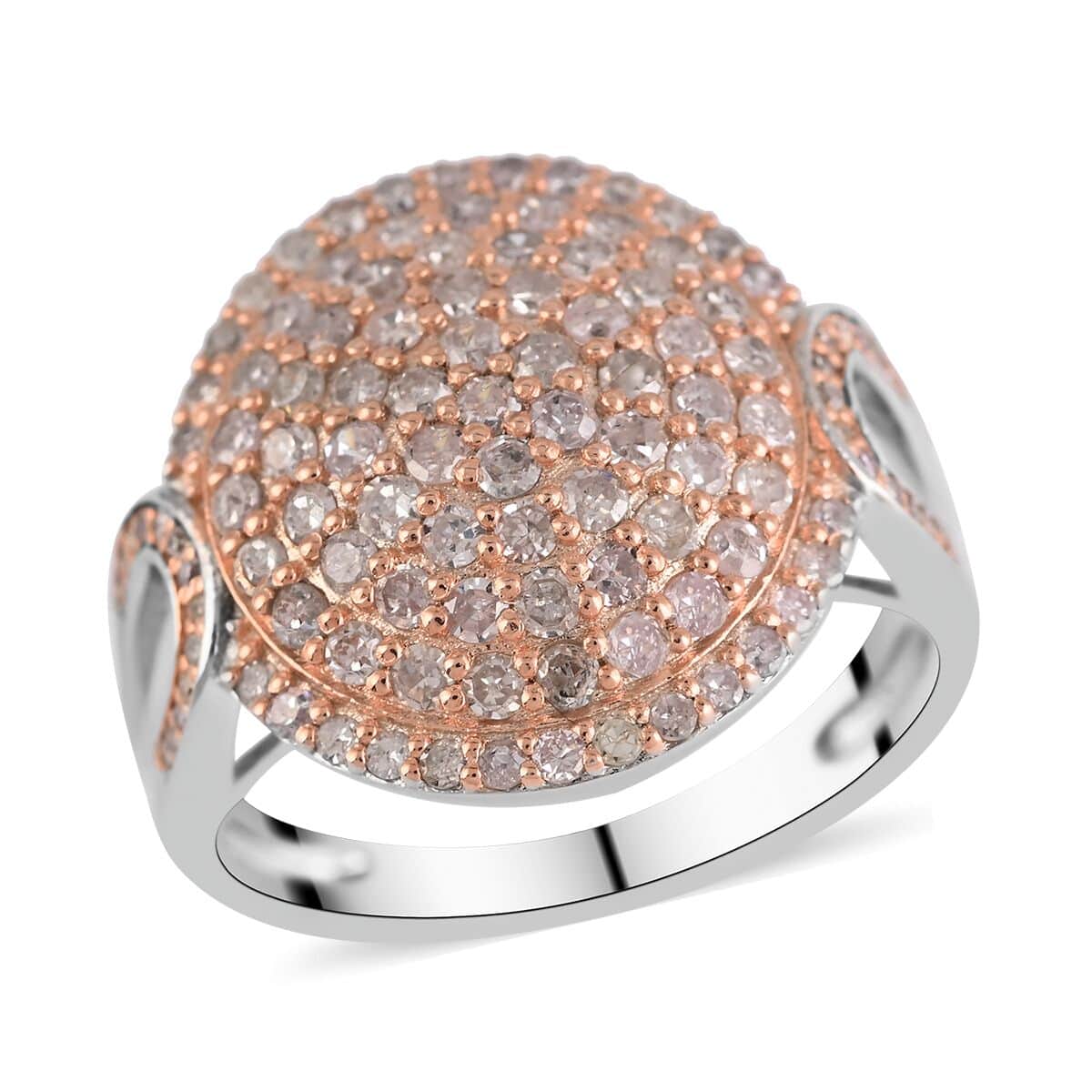 JCK Closeout Natural Pink Diamond Ring in 14K Rose Gold Over and Sterling Silver (Size 8.0) 1.25 ctw image number 0