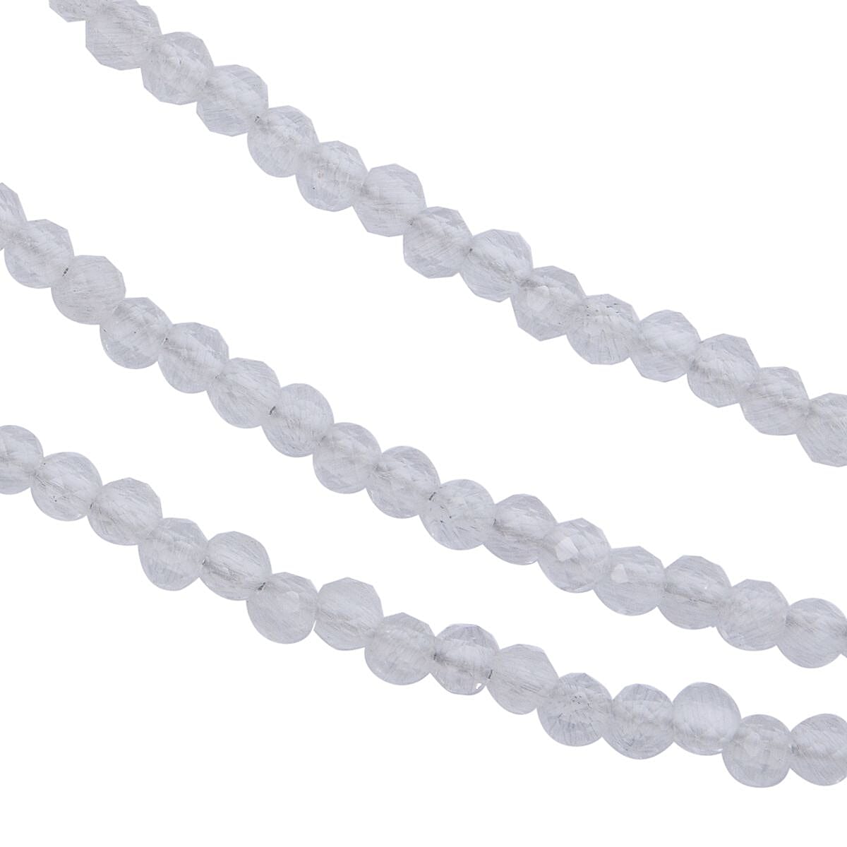 Rainbow Moonstone Bead Necklace, Layered Necklace For Women, Lobster Clasp in Sterling Silver  (18 Inches) 50.00 ctw image number 2