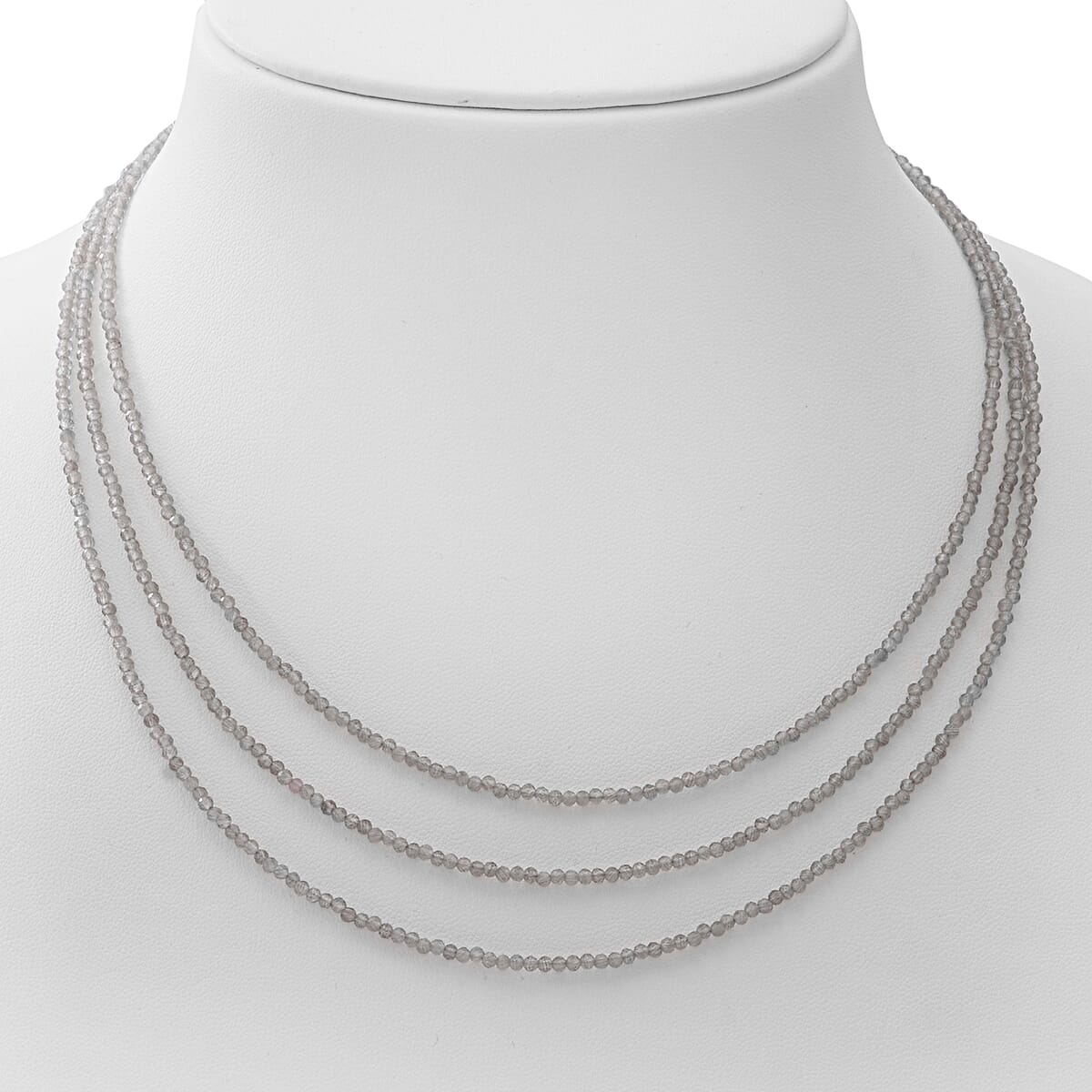 Brazilian Smoky Quartz Bead Necklace, Layered Necklace For Women, Lobster Clasp in Sterling Silver  (18 Inches) 50.00 ctw image number 1