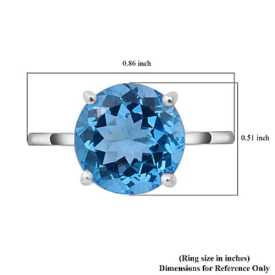 AAA Marambaia Topaz Solitaire Ring in Platinum Over Sterling Silver (Size 10.0) 7.50 ctw