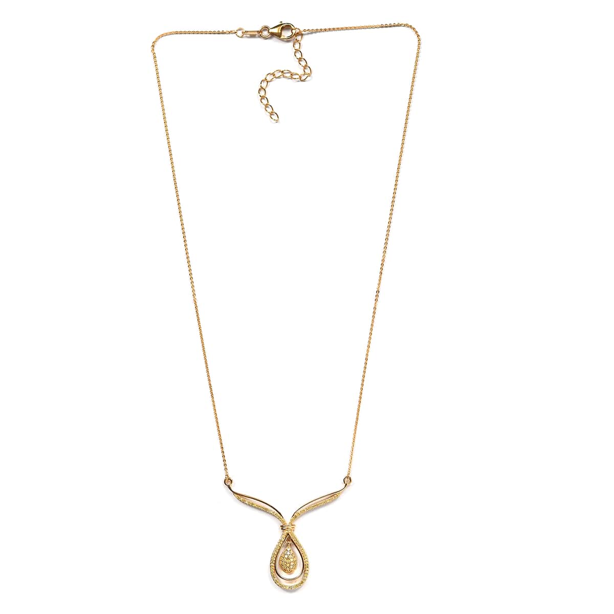 Natural Yellow Diamond I3 Necklace 20 Inches in Vermeil Yellow Gold Over Sterling Silver 0.50 ctw image number 3
