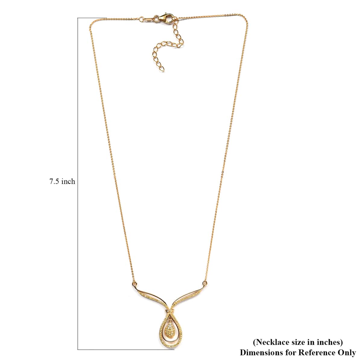 Natural Yellow Diamond I3 Necklace 20 Inches in Vermeil Yellow Gold Over Sterling Silver 0.50 ctw image number 5