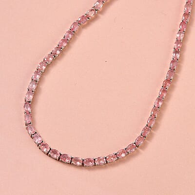 Tanzanian Natronite Tennis Necklace 18 Inches in Platinum Over Sterling Silver 45.60 ctw