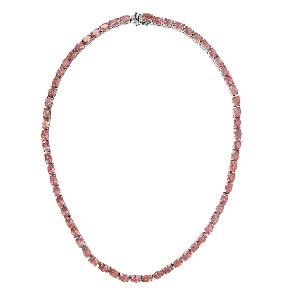 Natural Tanzanian Natronite Tennis Necklace 18 Inches in Platinum Over Sterling Silver 24.80 Grams 50.65 ctw image number 3