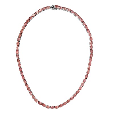 Tanzanian Natronite Tennis Necklace 18 Inches in Platinum Over Sterling Silver 45.60 ctw