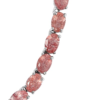 Tanzanian Natronite Tennis Necklace 18 Inches in Platinum Over Sterling Silver 45.60 ctw