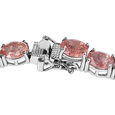 Tanzanian Natronite Tennis Necklace 18 Inches in Platinum Over Sterling Silver 45.60 ctw