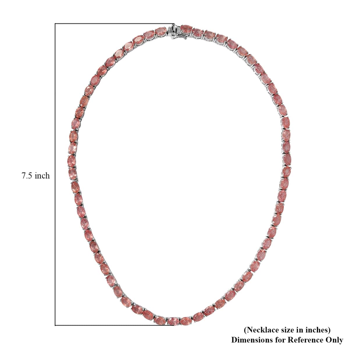 Natural Tanzanian Natronite Tennis Necklace 18 Inches in Platinum Over Sterling Silver 24.80 Grams 50.65 ctw image number 6