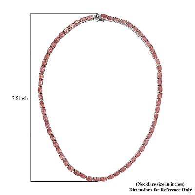 Tanzanian Natronite Tennis Necklace 18 Inches in Platinum Over Sterling Silver 45.60 ctw