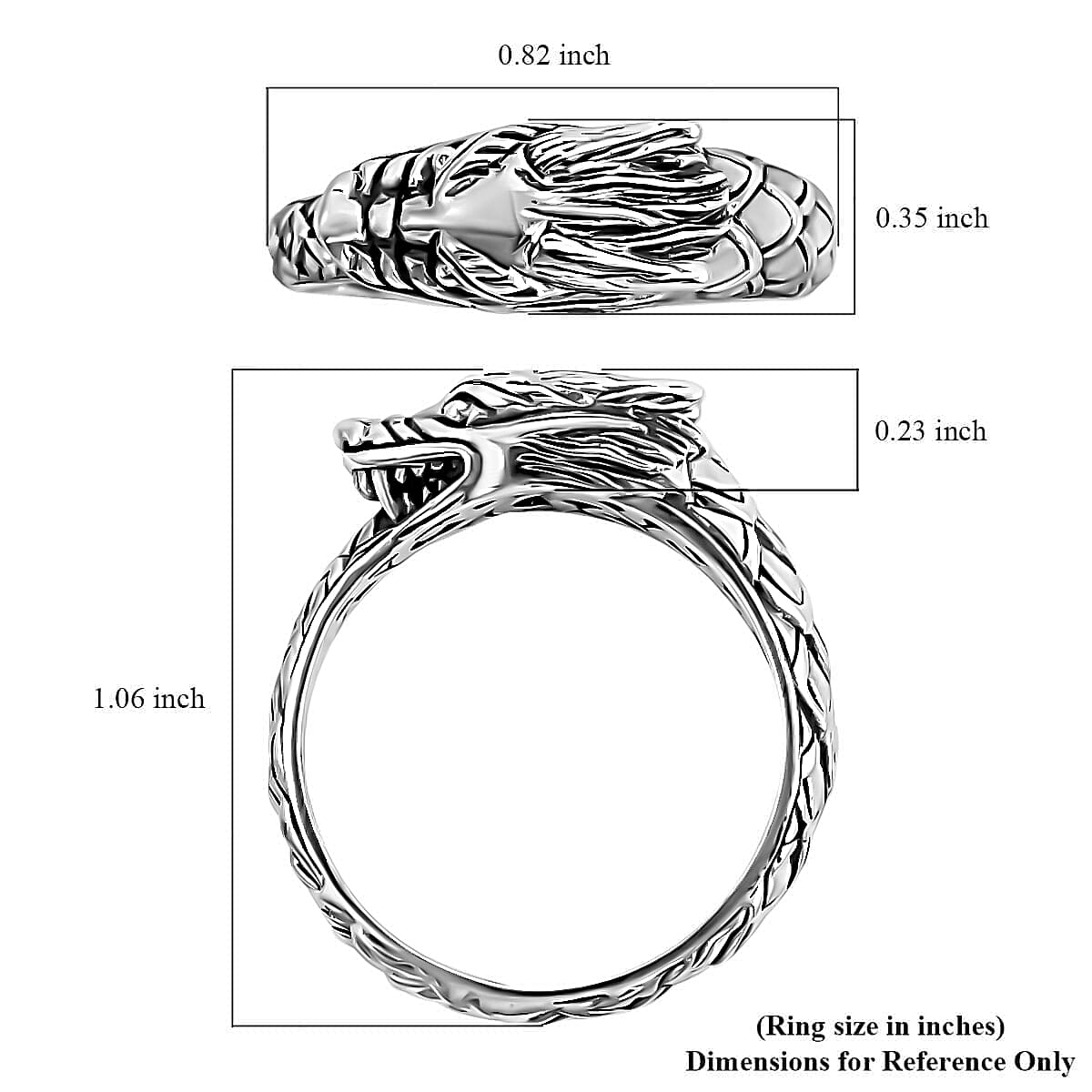 BALI LEGACY Sterling Silver Dragon Ring (Size 10.0) 9 Grams image number 5
