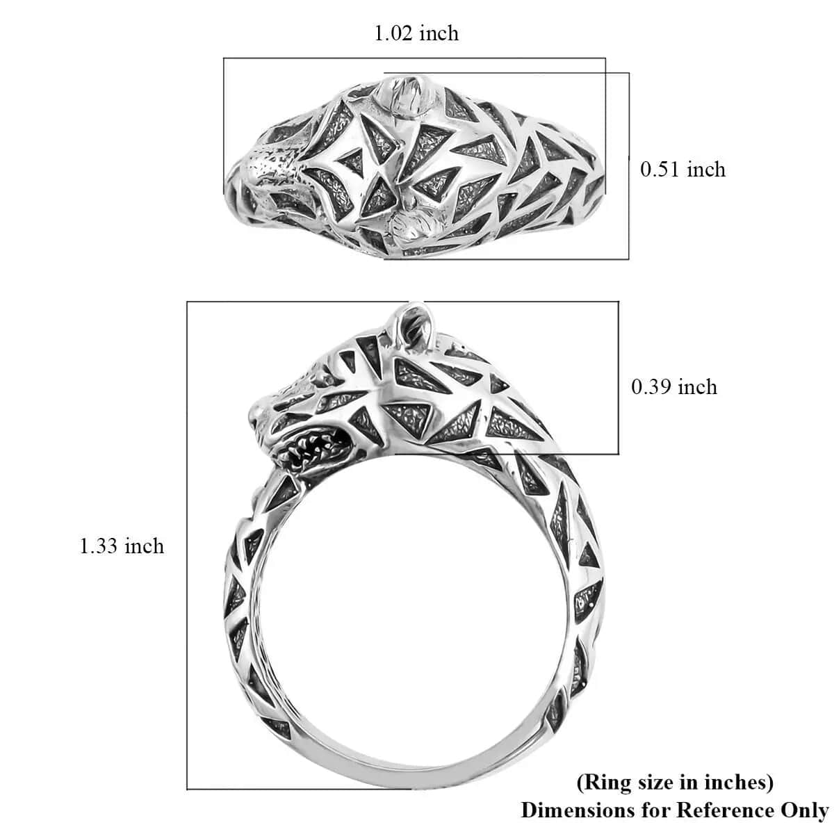 Bali Legacy Panther Ring in Sterling Silver, Silver Ring, Creature Ring, Gifts For Her, Silver Jewelry 7.65 Grams (Size 6.00) image number 6