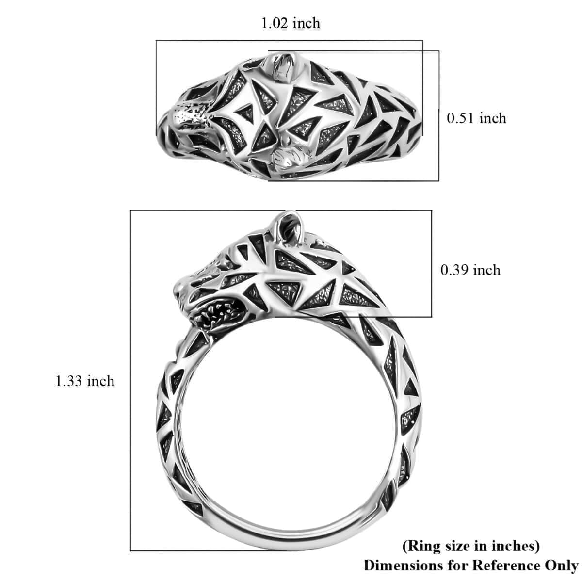 Bali Legacy Panther Ring in Sterling Silver, Silver Ring, Creature Ring, Gifts For Her, Silver Jewelry 7.65 Grams (Size 8.00) image number 5