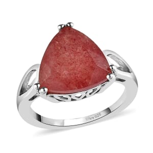Tanzanian Natronite Solitaire Ring in Platinum Over Sterling Silver (Size 10.0) 4.75 ctw