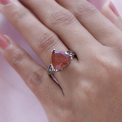 Tanzanian Natronite Solitaire Ring in Platinum Over Sterling Silver (Size 10.0) 4.75 ctw