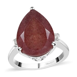 Tanzanian Natronite and White Topaz Ring in Platinum Over Sterling Silver (Size 6.0) 7.65 ctw