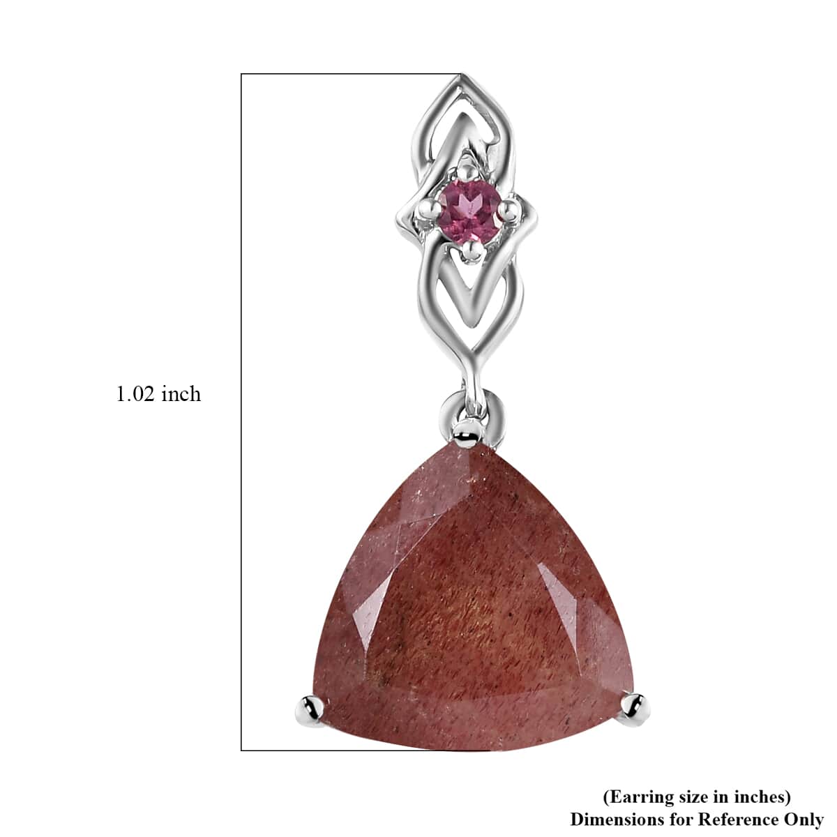 Tanzanian Natronite and Orissa Rhodolite Garnet Dangle Earrings in Platinum Over Sterling Silver 10.35 ctw image number 4
