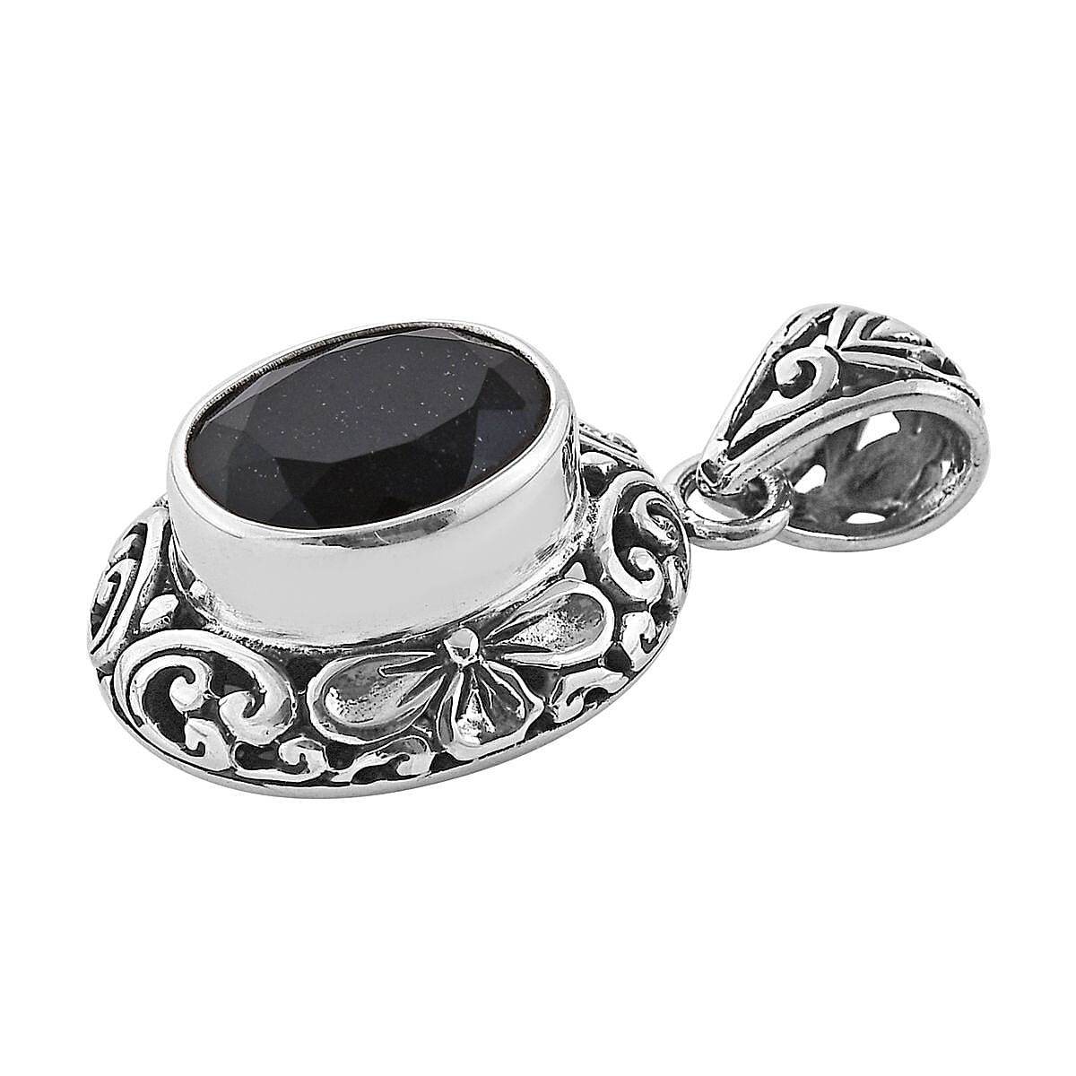 Bali Legacy Australian Black Tourmaline Pendant in Sterling Silver 5.35 ctw image number 3