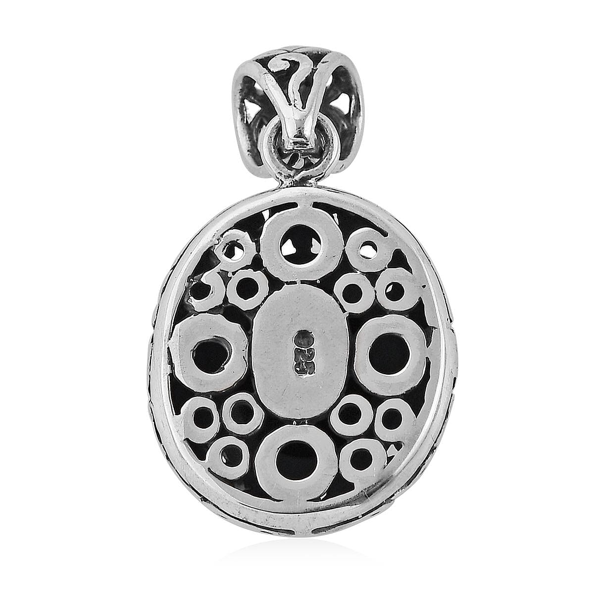 Bali Legacy Australian Black Tourmaline Pendant in Sterling Silver 5.35 ctw image number 4