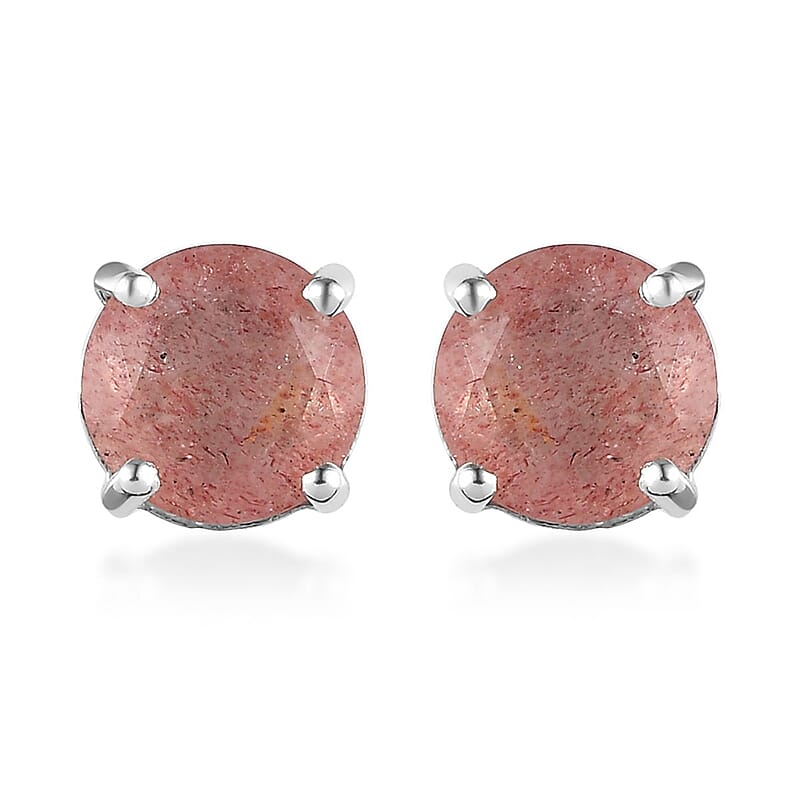 Premium Tanzanian Natronite Solitaire Stud Earrings in Platinum Over Sterling Silver 3.50 ctw