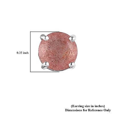 Premium Tanzanian Natronite Solitaire Stud Earrings in Platinum Over Sterling Silver 3.50 ctw