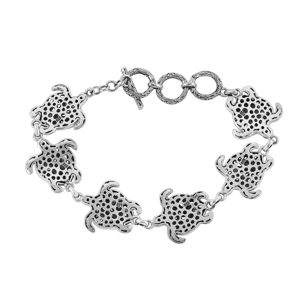 Bali Legacy Sterling Silver Turtle Bracelet (7.50 In) 10.7 Grams image number 2