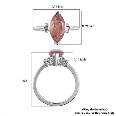 Natural Tanzanian Natronite and Diamond Ring in Platinum Over Sterling Silver (Size 10.0) 1.65 ctw