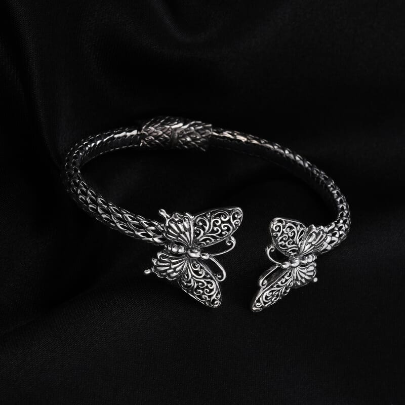 Bali Legacy Sterling Silver Butterfly Cuff Bracelet (7.50 in) 26.20 Grams