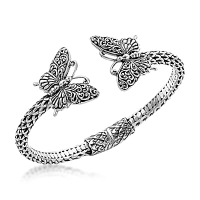 Bali Legacy Sterling Silver Butterfly Cuff Bracelet (7.50 in) 26.20 Grams