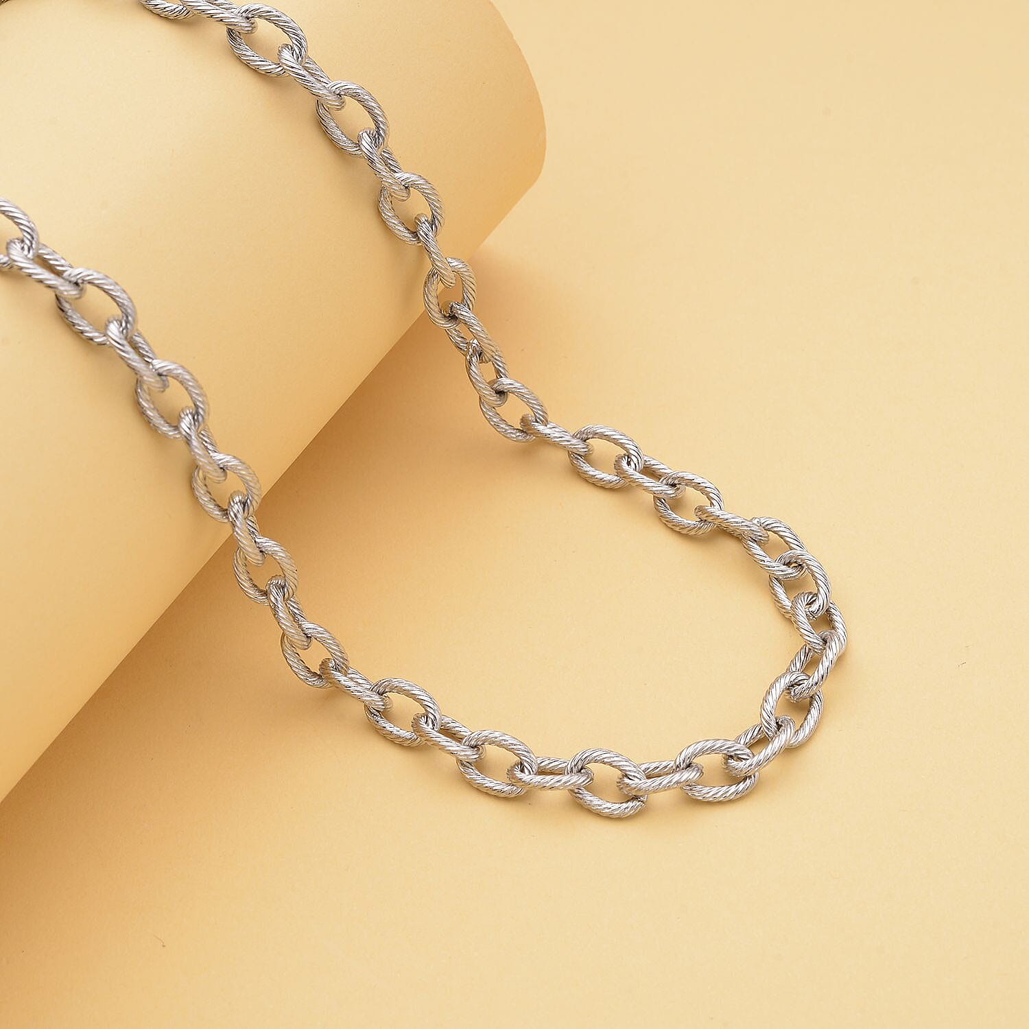 Stainless Steel Cable Chain Necklace with Adjustable Ball Jewelry Size 18-29" - Picture 2 of 7