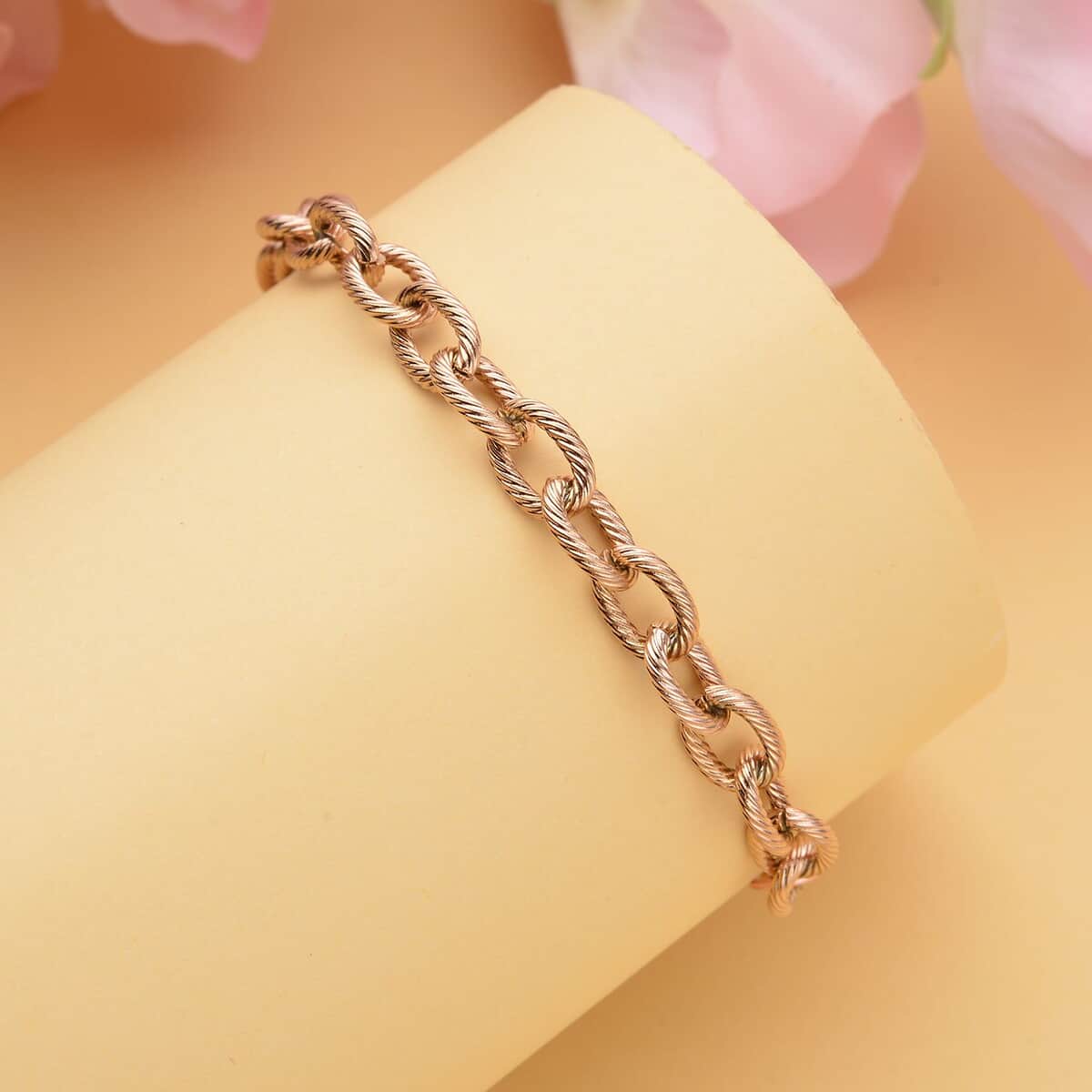 Cable Chain Bracelet with Adjustable Ball in ION Plated RG Stainless Steel , Tarnish-Free, Waterproof, Sweat Proof Jewelry image number 1