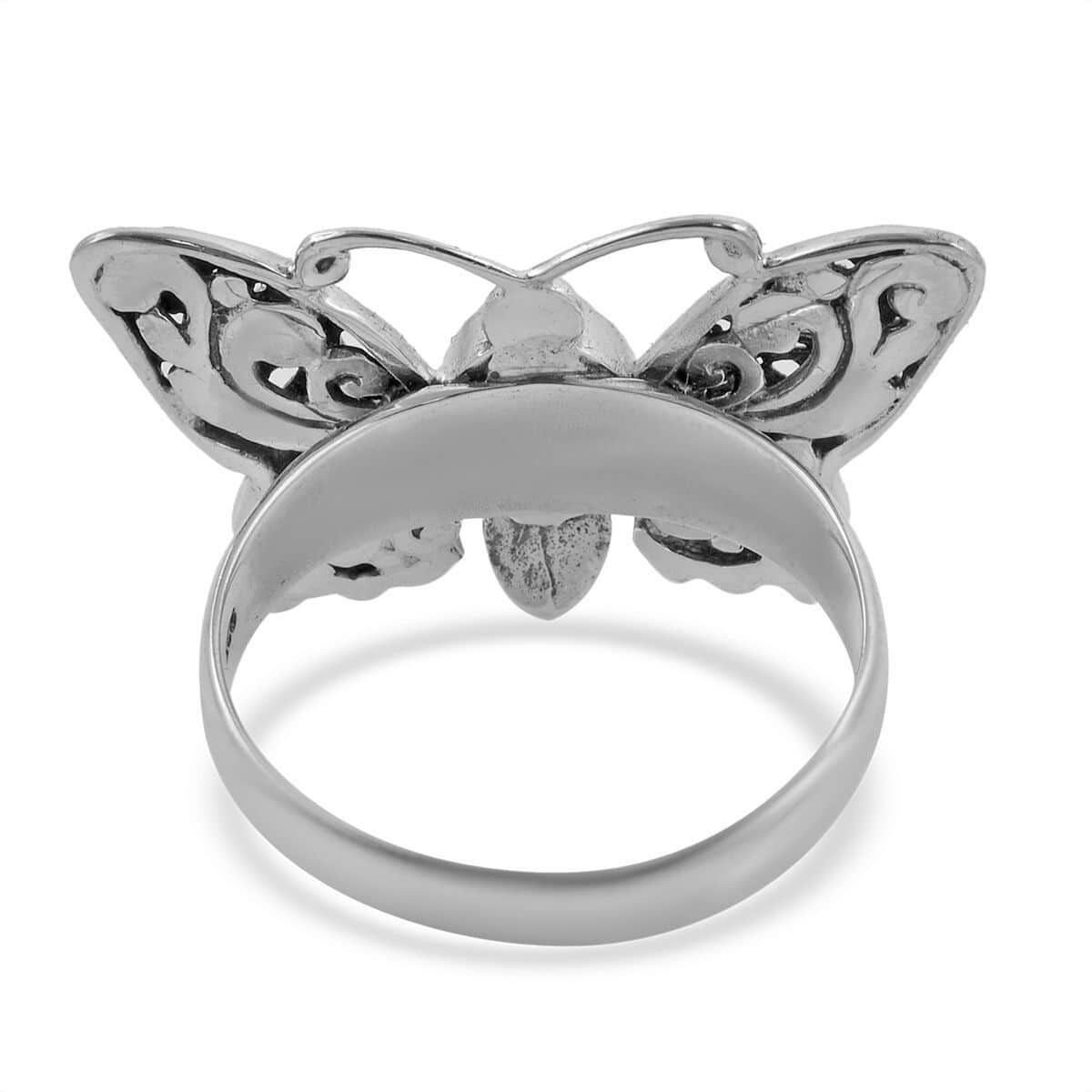 BALI LEGACY Ethiopian Welo Opal Butterfly Ring in Sterling Silver (Size 10.0) (10 g) 0.50 ctw image number 4
