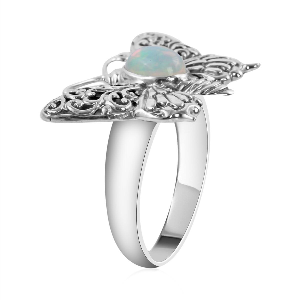 Bali Legacy Ethiopian Welo Opal Butterfly Ring in Sterling Silver (Size 7.0) 0.50 ctw image number 3